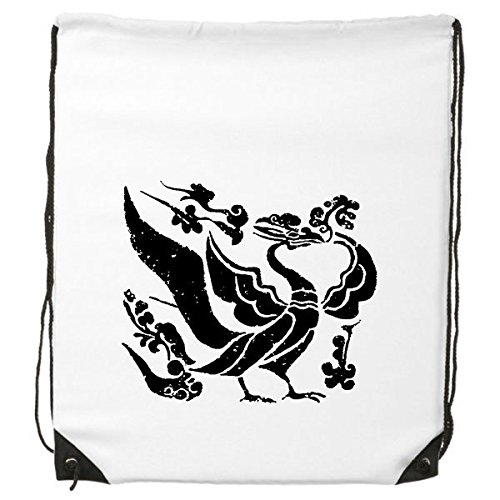 DIYthinker Women's Ancient China Chinese Culture Wei And Jin Dynasties Birds Illustration Pattern Drawstring Backpack Fine Lines Shopping Creative Handbag Shoulder Environ Tal Polyester Bag One Size M