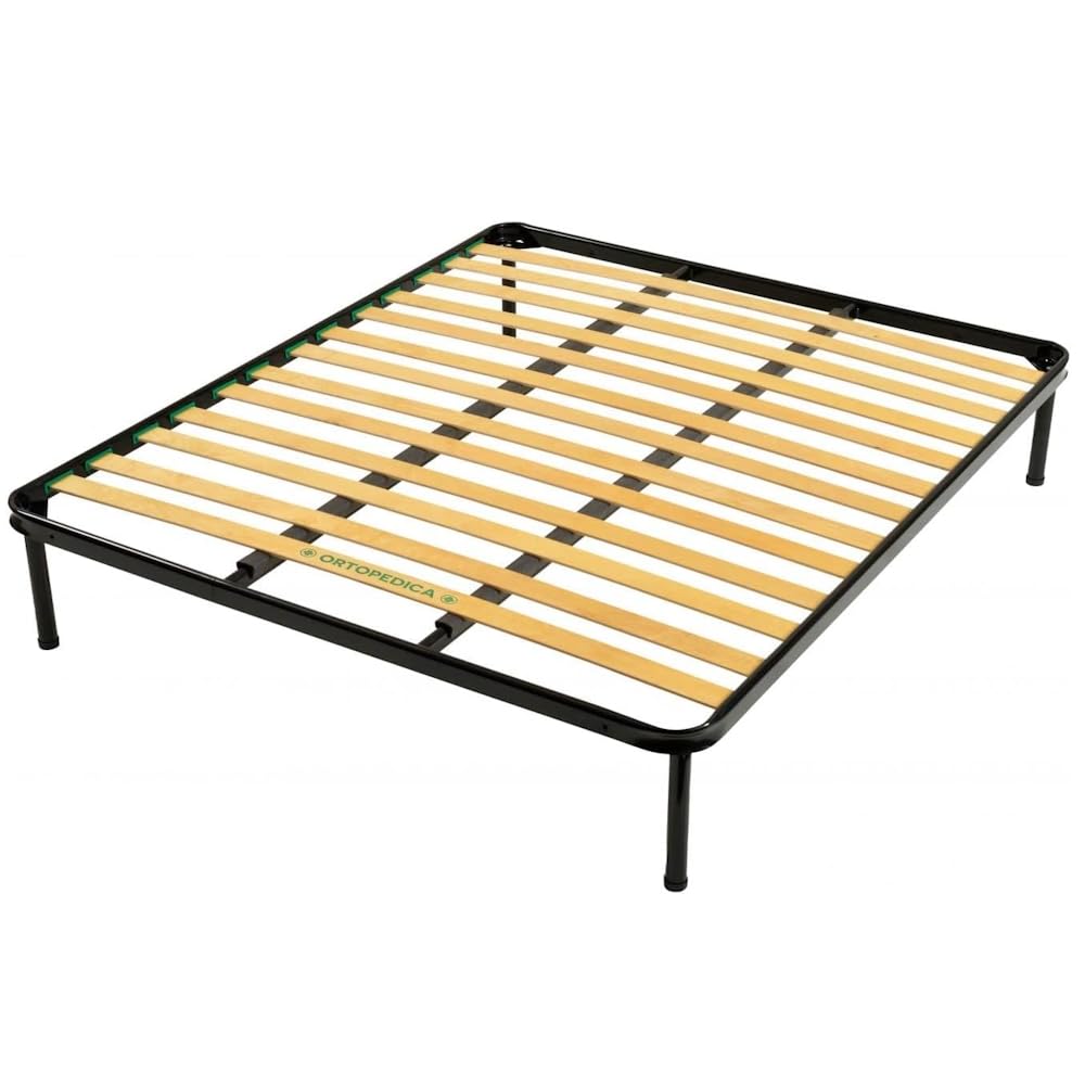 Generico Rete Letto Matrimoniale 160x190 cm – Ortopedica e Resistente – Doghe in Legno Multistrato, Telaio in Ferro Robusto – Made in Italy, Qualità 100% Italiana