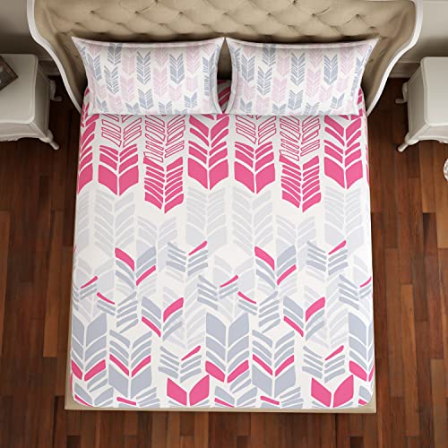 Image of Spaces 100% Cotton Double Bedsheet Soft Feel Skin Safe Breathable 210 Tc Pink Bedsheet for Double Bed