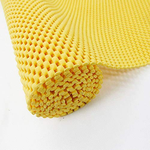 HUIDUO Drawer and Shelf Liner - Non Adhesive, Non Slip, Durable Grip for Shelves, Cabinets, Kitchen Tableware - Yellow, 20x79 inch