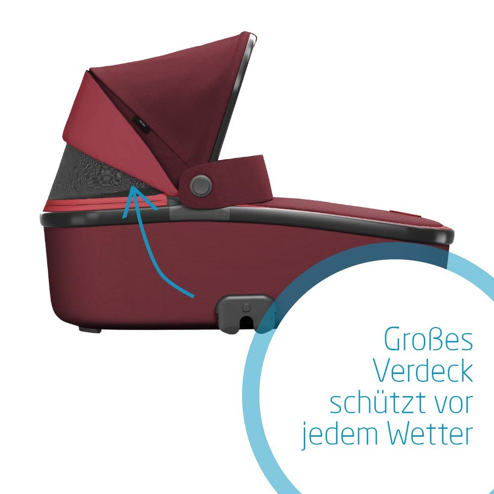 Maxi-Cosi Oria Babywanne, groß, bequem und federleichter Kinderwagenaufsatz, geeignet für Maxi-Cosi-Kinderwagen/Buggys, nutzbar ab der Geburt - 6 Monate, (ca. 0-9 kg), essential red