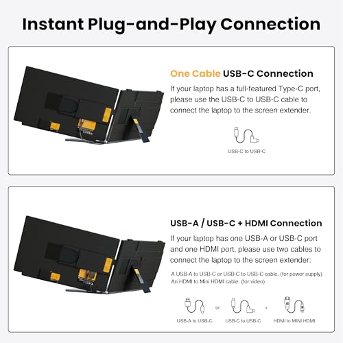 Image of kasorey Laptop Screen Extender, 15.6 inch FHD 1080P Detachable Laptop Monitor Extender for 13-17.3 inch Laptop, Plug-Play Portable Laptop Extended Monitor, Slim 0.27'' Travel Monitor for Wins /Mac /Android /PS5