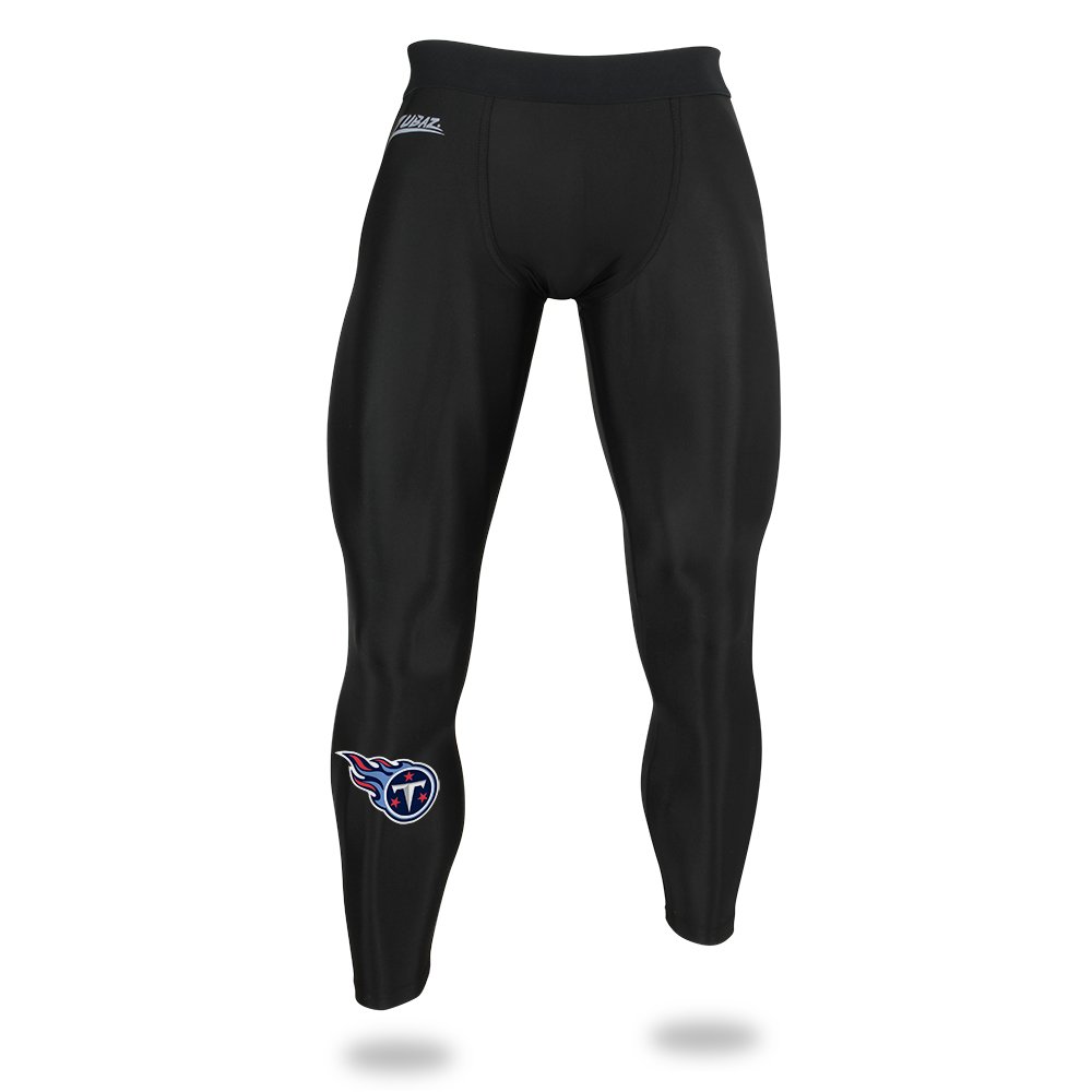 Zubaz Men's NFL Solid Black Leggings - Tennessee Titans - Large