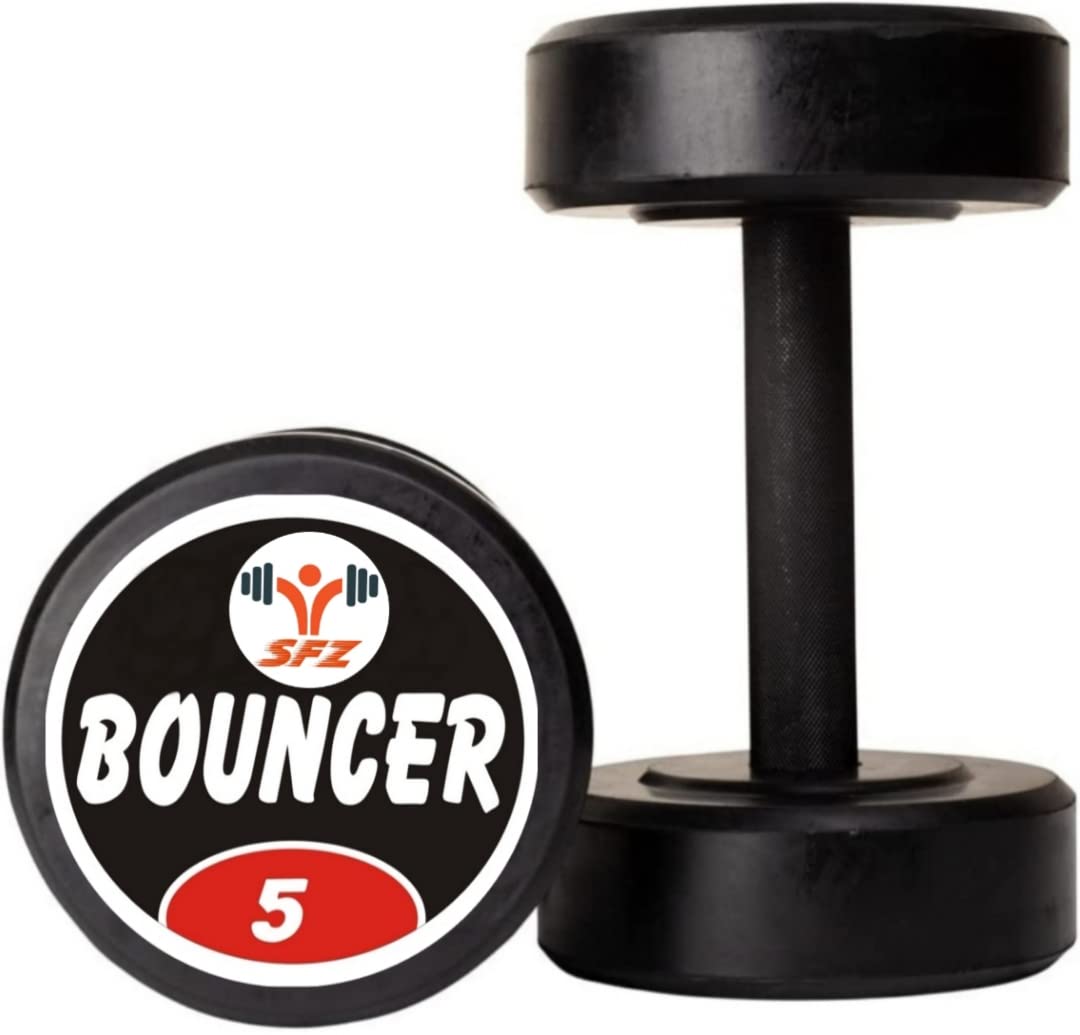 SAM Fixed Rubber Coated Bouncer Dumbbells 5kg Set (10kg Weights) Black - Pack of 2 (B095J881Z8) Amazon Price History, Amazon Price Tracker