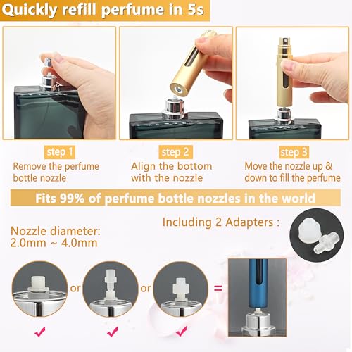 Leakproof Travel Perfume Atomizer Set - 2 x 5ML Bottles - Image 4