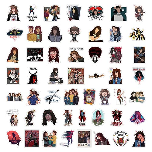 100Pcs Eddie Munson Stickers, Netflix Vinyl Decals, Stranger Season 4 Stickers Things Stickcers For Hydro Flask, Laptop, Water Bottle, Helmet, Stickers For Kids, Toddlers, Teens Eddie #TOP1