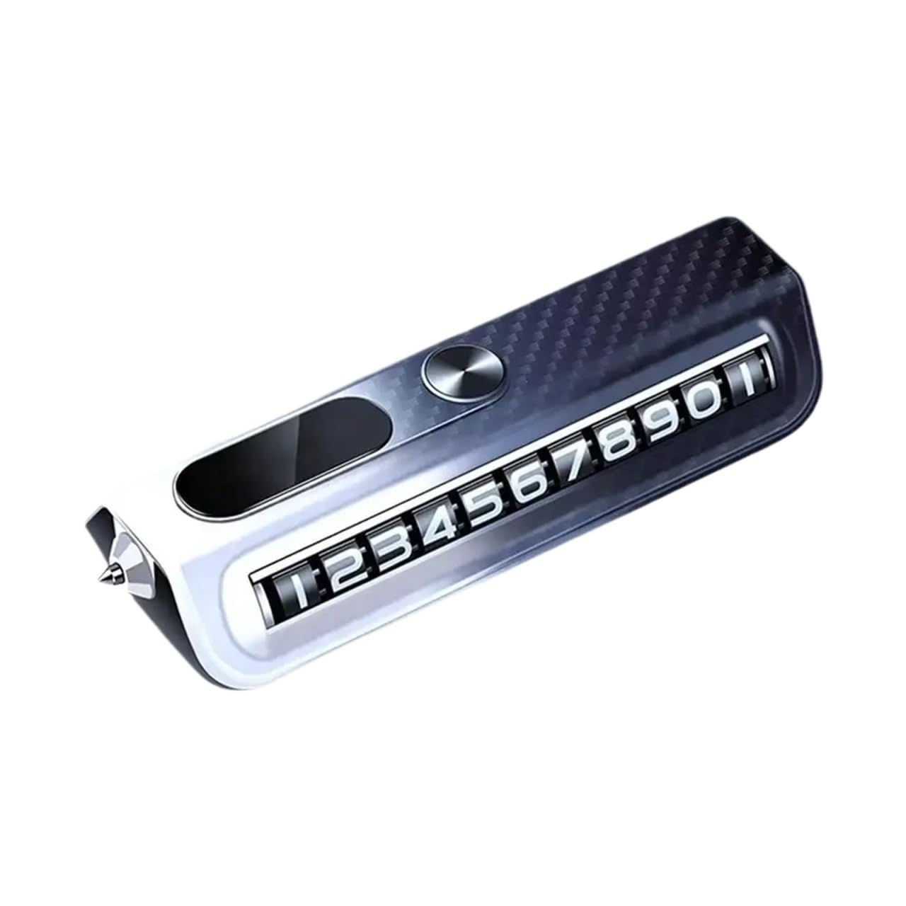 Multi-Functional Auto Parking Number 2-in-1 Safety License Temporary Car Breaker Window Interior Phone Plate Decoration for Car(Black White)