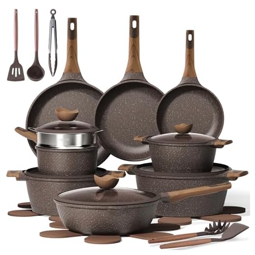 CAROTE 26PCS Pots and Pans Set Non Stick, Cookware Set Pots and Pans Induction Cook Ware, Nonstick Kitchen Cooking, PFOA Free