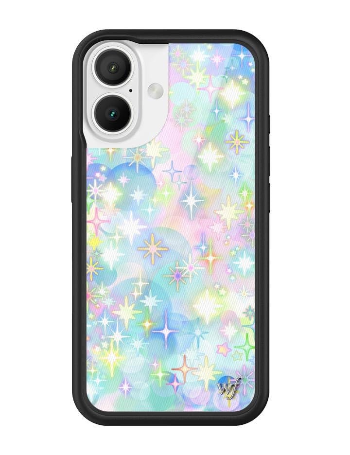 Image of Wildflower Cases - Compatible with iPhone 16 | Protective Black Bumper, 6.5ft Drop Test Certified, Women Owned Small Business | Watercolor Pink Blue Diamonds Trendy Girly Cute | Sparkle City
