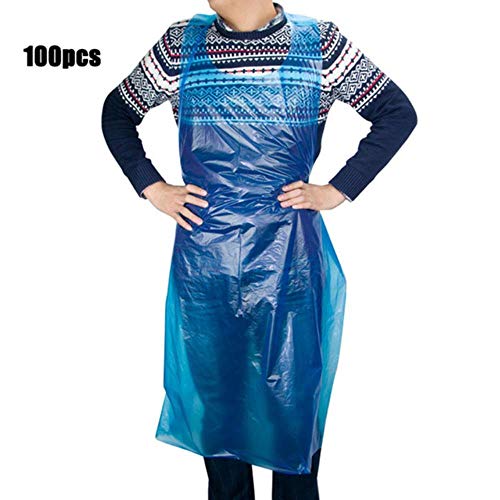 PLXX Grembiule da Cucina Addensato monouso in plastica per Adulti 100PCS Grembiule da Cucina Impermeabile e antiolio, L, Stati Uniti