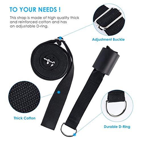 Adjustable Leg Stretcher Lengthen Ballet Stretch Band - Easy Install On Door Flexibility Stretching Leg Strap Great Cheer Dance Gymnastics Trainer Stretching Equipment Taekwondo Training (Black) #TOP4