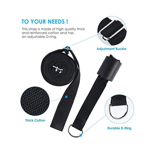 Adjustable Leg Stretcher Lengthen Ballet Stretch Band - Easy Install on Door Flexibility Stretching Leg Strap Great Cheer Dance Gymnastics Trainer stretching equipment taekwondo Training (black)