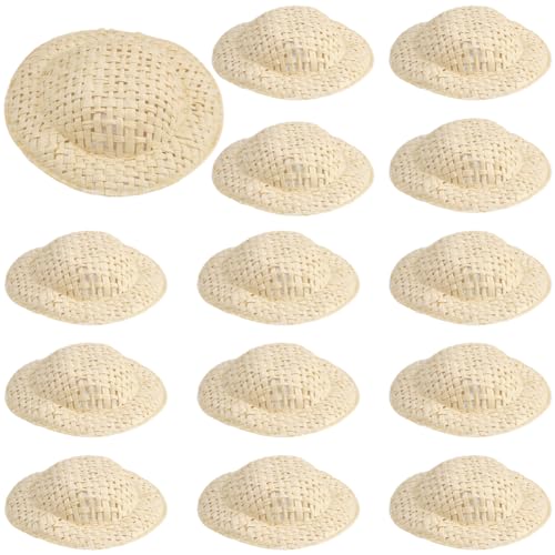 Mini Chapeaux de Paille de Cowboy pour Accessoires Cheveux et Noël 40pc