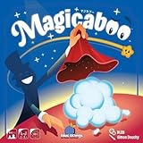 「マジカブー」は、手番プレイヤーが手品師となって消し去った駒がどの駒なのかを瞬時に当てる判断力のゲームです。しかし、ゲームが進むと記憶も重要となります。 手番プレイヤーは、手品師となり、置かれたさまざまなものをイメージした木駒へ覆い被せるように布をかけます。 そして、かけ声と共に布を取るのですが、その際、木駒のひとつを布と一緒に隠すように取ります。 他のプレイヤーは、布が取り去られたら、残った駒を見て、瞬時になくなった木駒を、それぞれの木駒が描かれたタイルを「かるた」のように取ることで示します。...