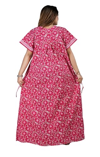 Image of Bejod's Collection Women Pure Cotton Nighty | Full Length Floral Printed Cotton Nighty Maxi | Soft & Breathable Nightwear (L-4XL)