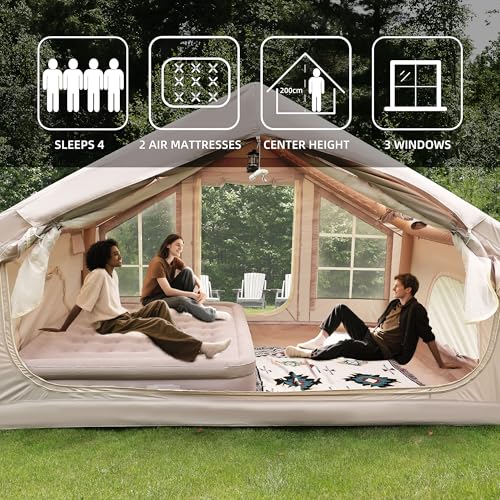 Carpa inflable para camping 6.3m2 con toldo, 4 estaciones miniatura 5
