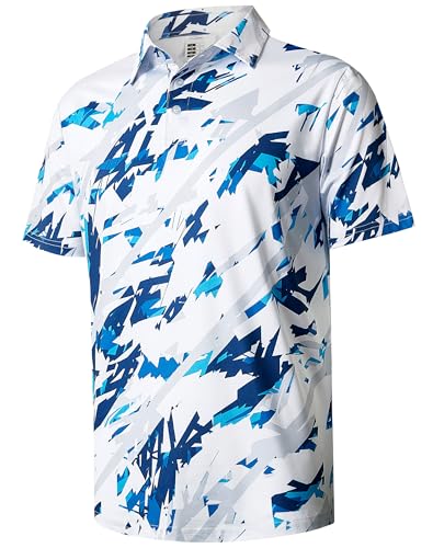 ELETOP Men's Golf Polo Shirts Short Sleeve Moisture Wicking Hawai...