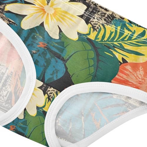 Toddler Panties, Traditional Hawaiian Style Floral Girls' Cotton Brief Underwear, 2T–8 Years 5