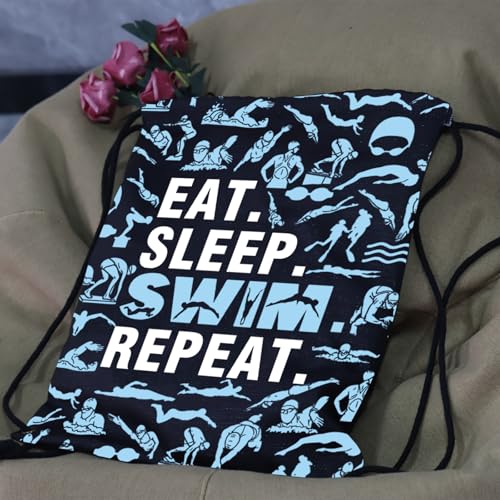 JYTAPP Swim Gift Swimming Backpack Swimmer Gifts Eat Sleep Swim Repeat Pool Beach Drawstring Backpack Bag Swimmer Lover Gift3