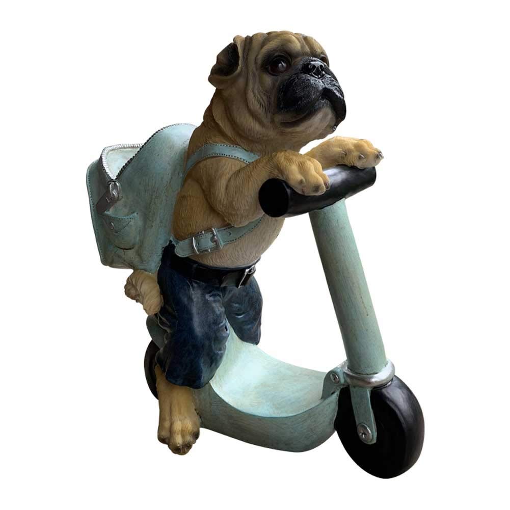Statue de jardin chiot skateboard pour égayer votre terrasse