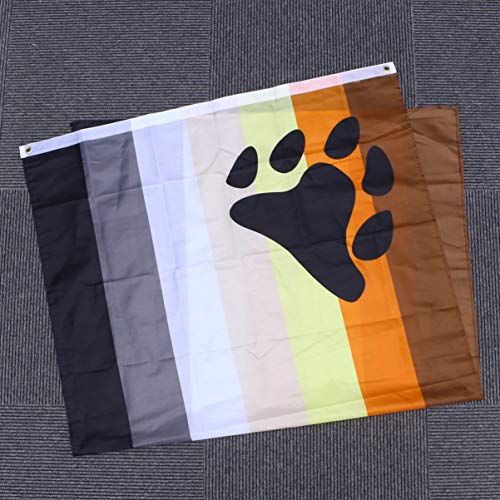 Amosfun LGBT Xcm Decoração Bandeira de Poliéster Urso Orgulho Lésbica Banner Ornamento Gay Suporte A