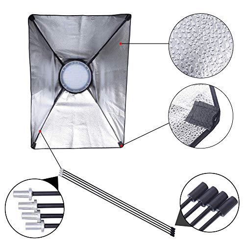 Kit Iluminação Luz Contínua Softbox com Led Circular 45W Dimmer para Estúdio (Bivolt)