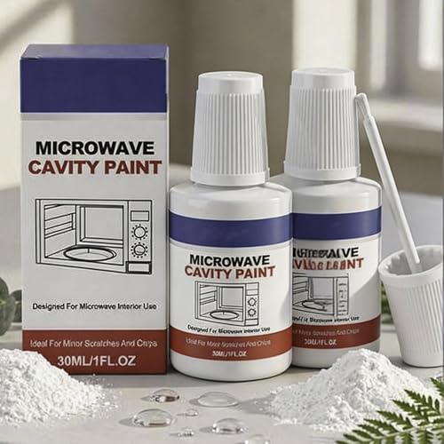 Pintura Para Cavidad Interior De Microondas, 2 piezas pintura epoxi microondas, Recubrimiento Retoque Electrodomésticos blancos, recubrimiento de alto brillo para frigoríficos, lavadoras, lavavajillas