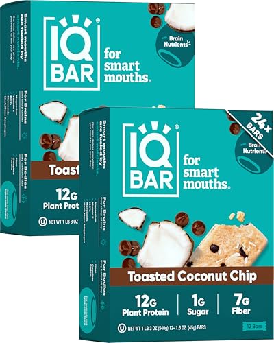 IQBAR Clean Plant Protein Bars - Toasted Coconut Chip -