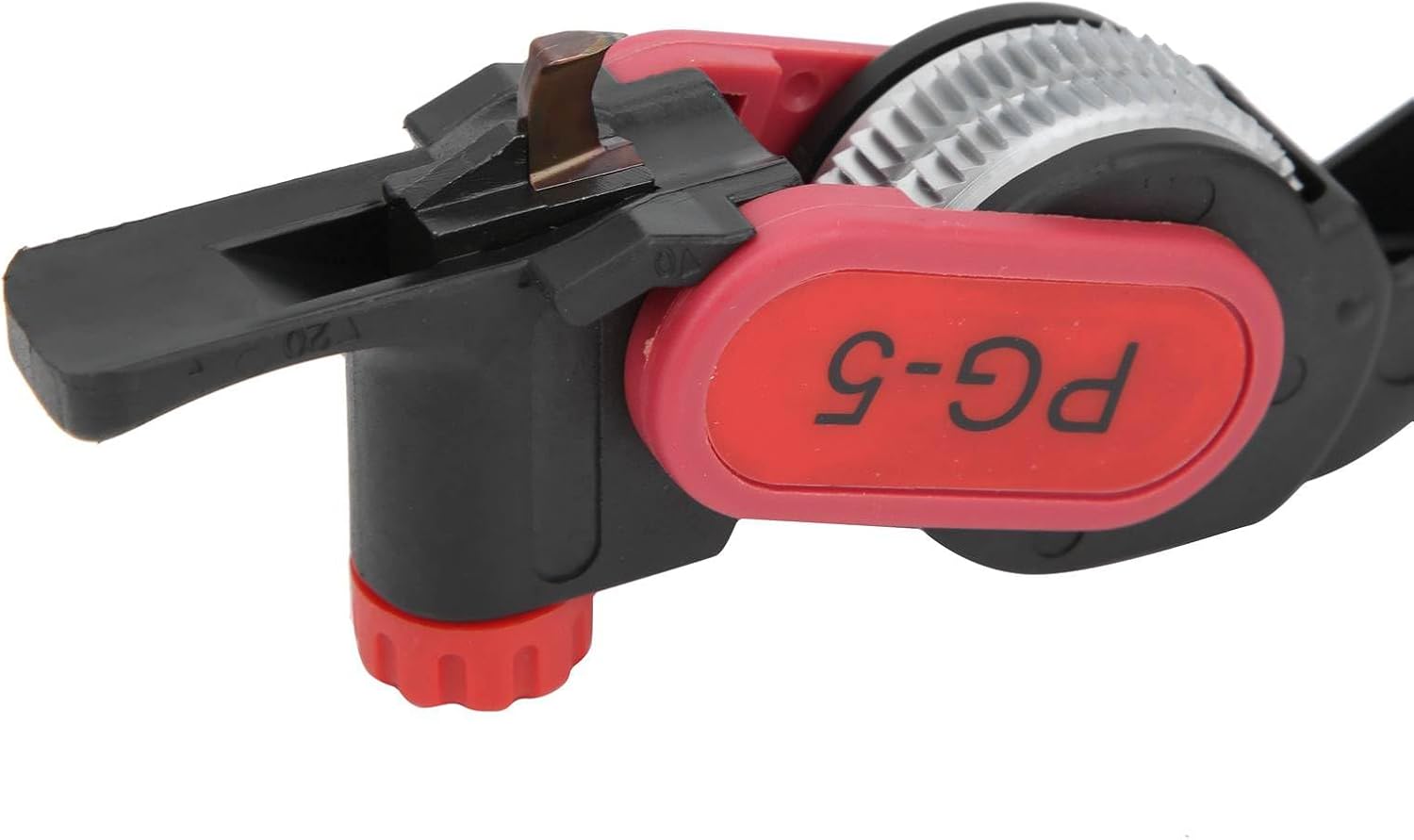 Adjustable Cutting Depth Round Cable Stripper, Ratcheting Manual Cable Stripper With Replaceable Blade,Wire Bender Tool for Longitudinal Slitter,PG 5(5mm Max Cut Depth)