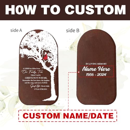 Image of ASTARIN Personalized Windchimes in Memory of a Loved One, Memorial Cardinal Wind Chimes for Loss Mother /Father /Son /Grandma, Deep Tone Wind Chime Outside Outdoor Patio Decoration