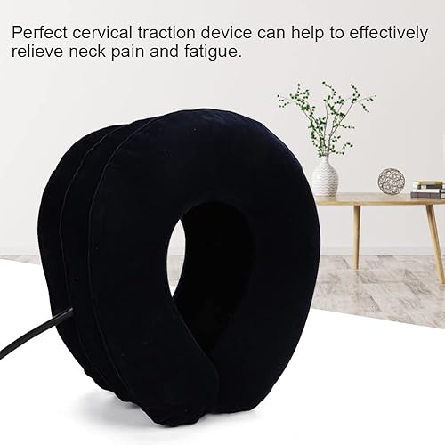 Miniatura 3 de QiaNgshuAikj Almohada para el dolor de cuello, instrumento de tracción cervical ergonómico portátil para el hogar, cuello de almohada de cuello