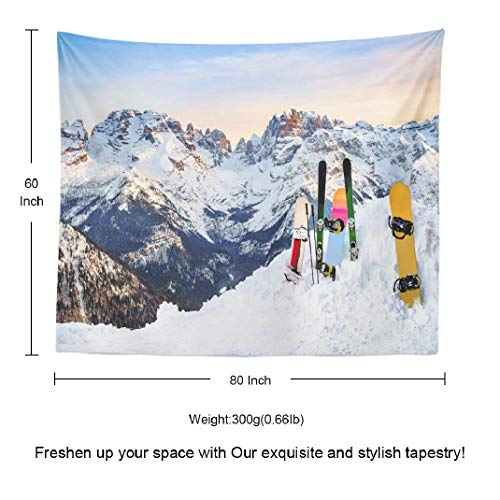 image for threetothree Tapestry 3 Snowboards Ski Standing Snow Slope Mountains S