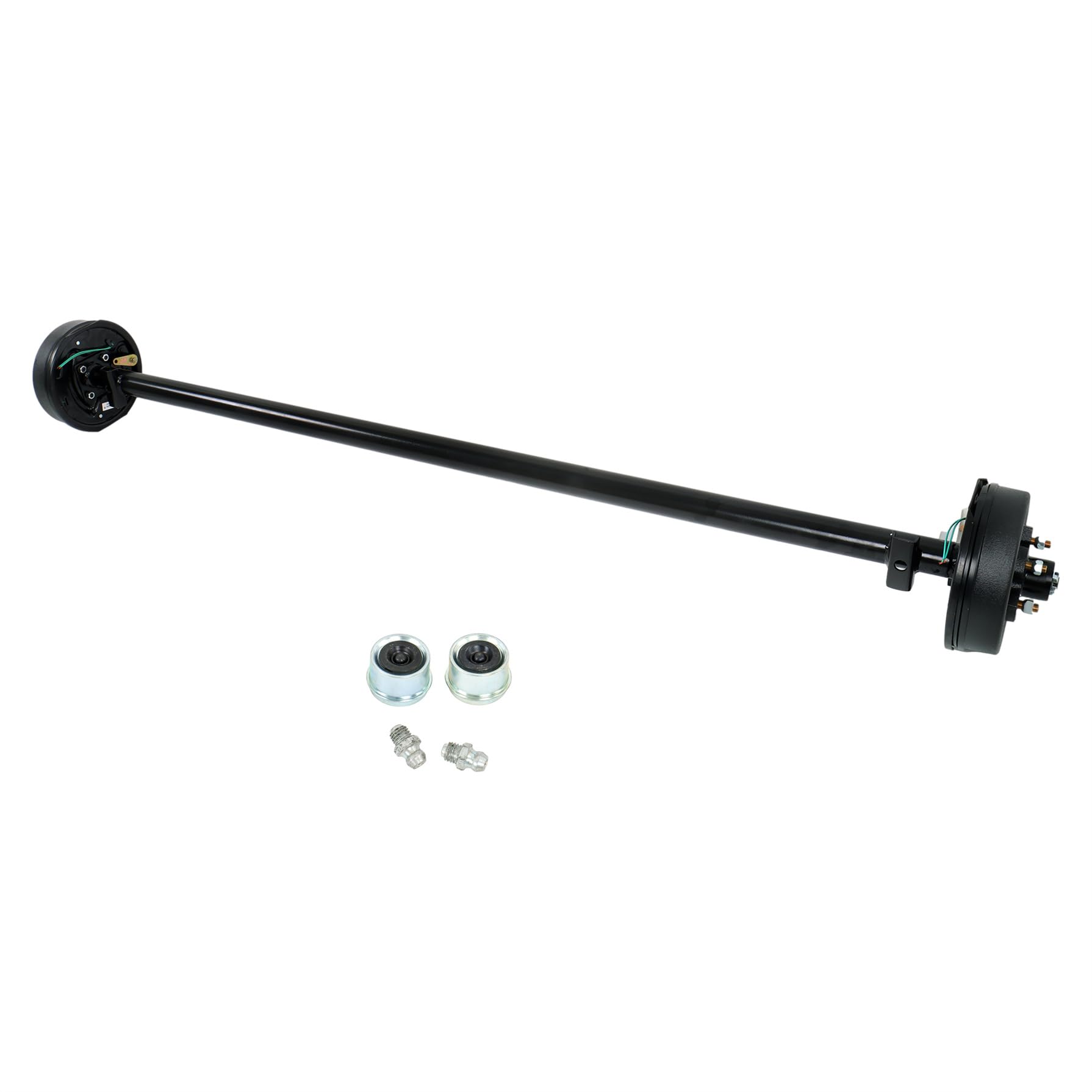 GXYWADY 3500lbs Trailer Axle Electric Brake 5 Lug 4.5 Inch Trailer Axle 89 Inch Hub Face 74 Inch Spring Center