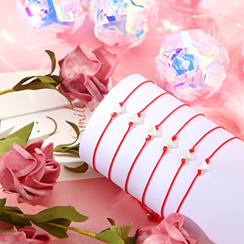 Cunno Friendship Bracelets Bulk Red Bracelets String Adjustable Heart Handmade Wax Rope Handmade Braided Matching for Women Men Jewelry2