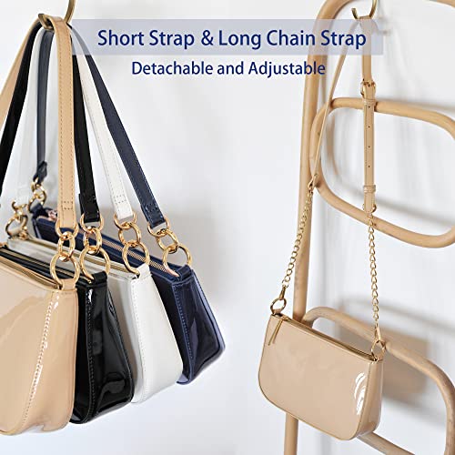 Bolso de hombro para mujer piel sintética brillante miniatura 4