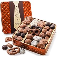 Father's Day Chocolate Gift Basket&ndash; Candy Gift Box with Assorted Milk, Dark &amp; White Chocolates &ndash; Food Present Idea for Men, Dad, Father, Grandfather, Guys, Pop, Husband- Bonnie &amp; Pop