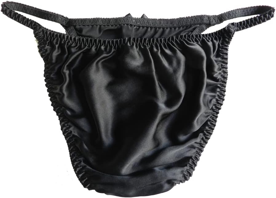 Women's 100% Mulberry Silk String Bikini Panties S M L XL XXL(W26-41") Solid