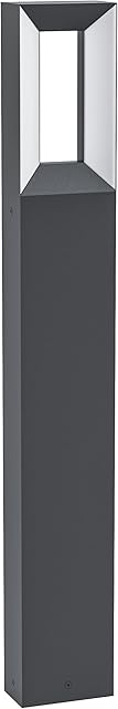 EGLO LED outdoor post light Riforano, 2 flame pathway lighting, waterproof outside lamp made of black cast aluminium and white plastic, IP44
