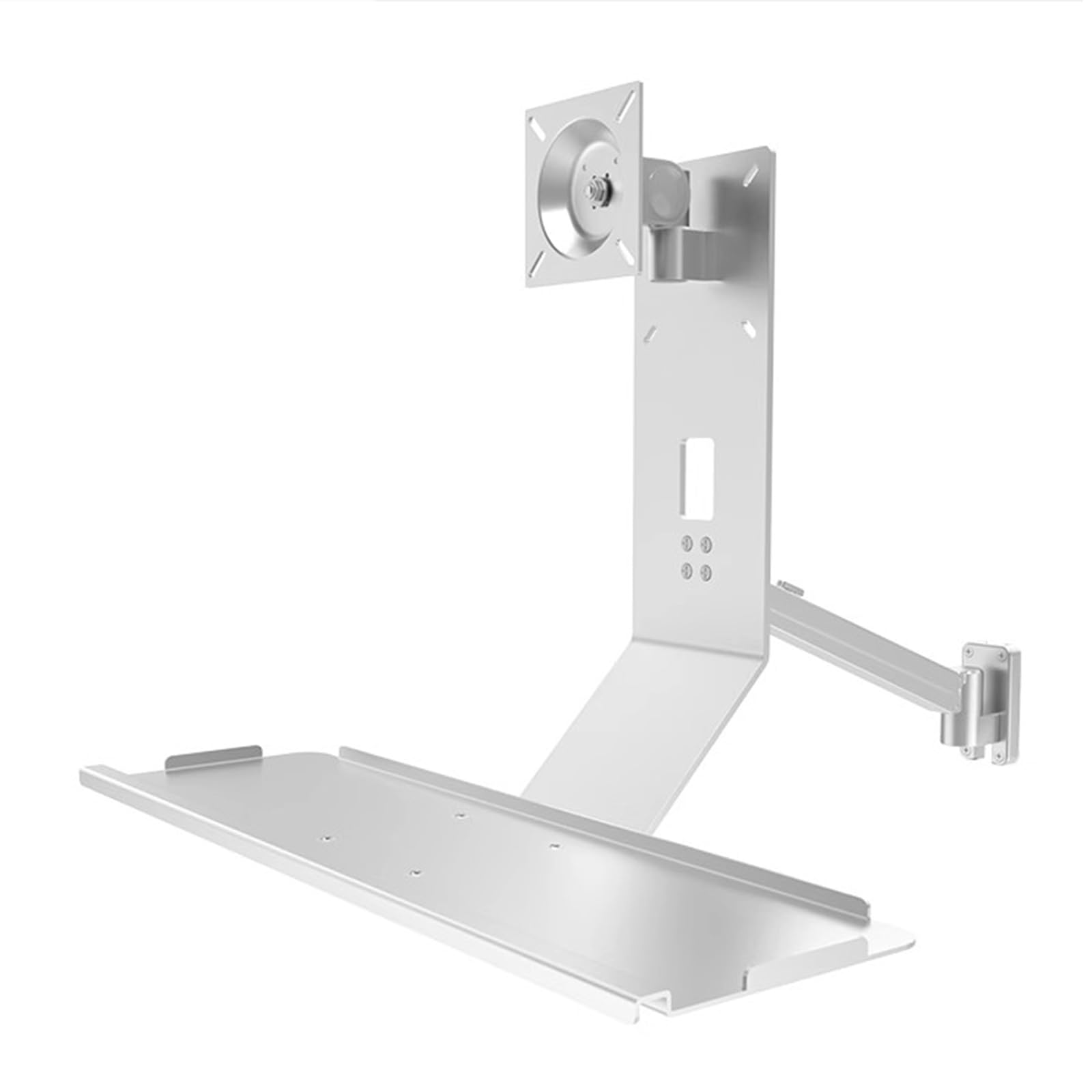 SICWEDIM Monitor and Keyboard Wall Mount, Monitor Bracket Arm, Standing/sit Workstation, with Keyboard Tray, 17"-32" Computer Screen Mount, Support Horizontal/vertical Switching (45cm)