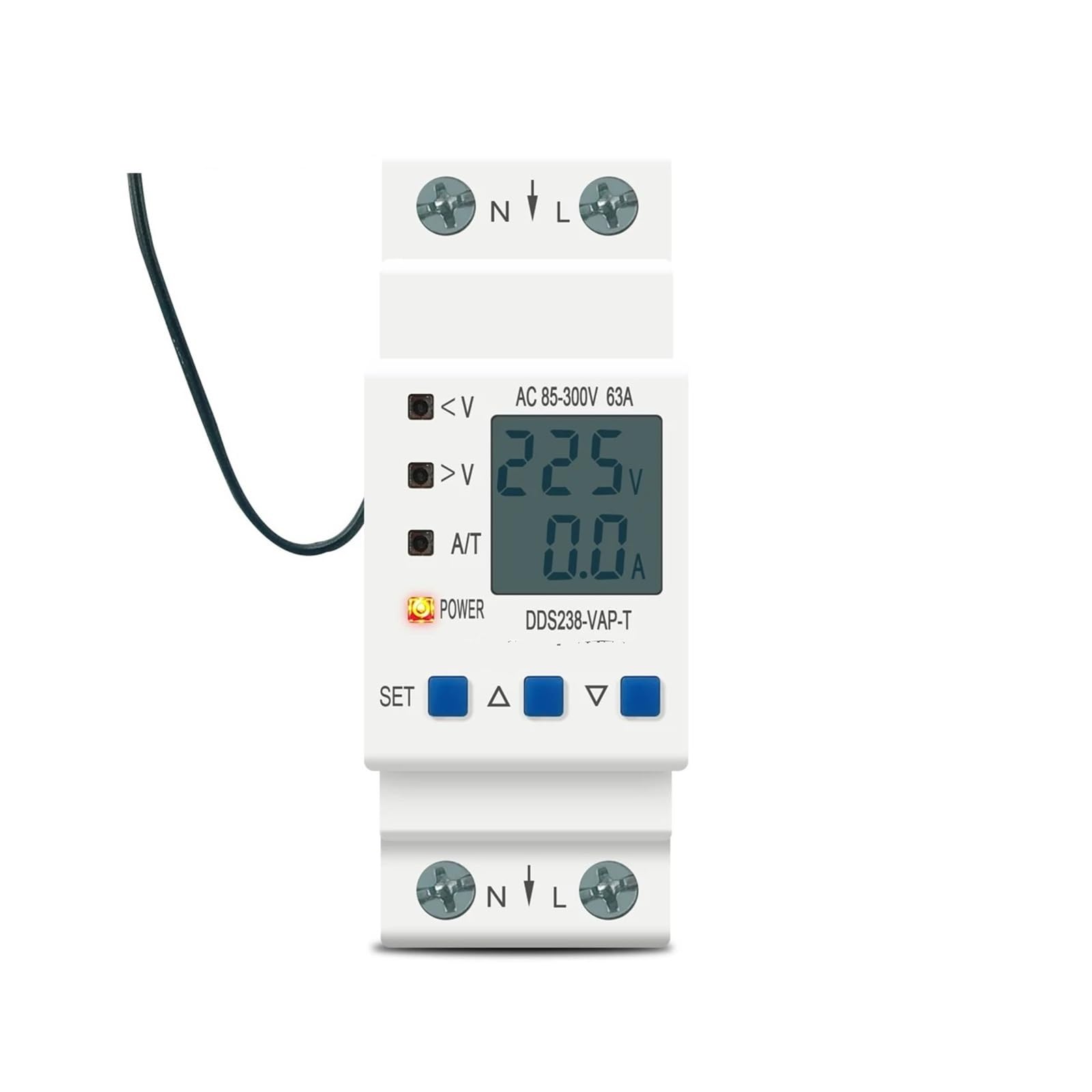 Protector de sobretensión DIN 63A con voltímetro y control de temperatura integrado 5