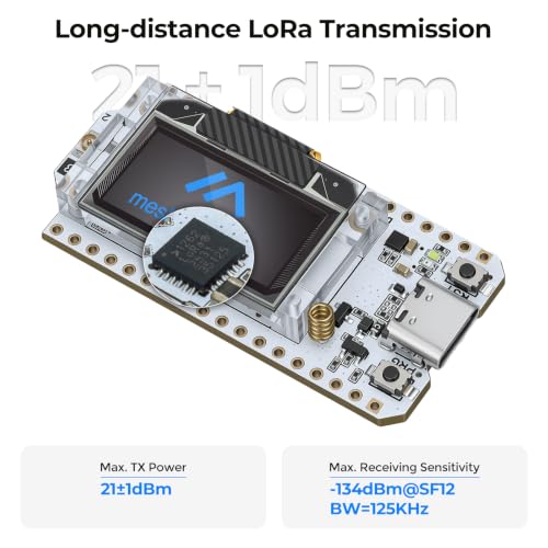 Image of ESP32 Development Board WiFi Bluetooth LoRa Dual Core 240MHz CP2102 with 0.96'' OLED Display and 433 /470MHz Antenna for Arduino (868 /915MHz)