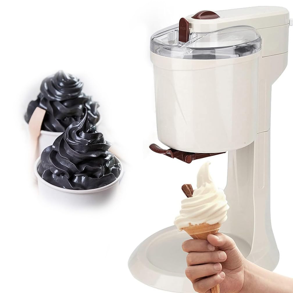 Heladera con Bol de congelación de 1Lmáquina para Hacer Helados de Frutas y Helados, máquina para Hacer Helados de Helado de Sorbete, para Hacer Helados en 15 a 30 min