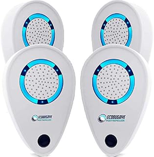 EcoBugBye Natural Ultrasonic Pest Repeller Indoor – 4 Pack Pest Control, Electronic Plug-in