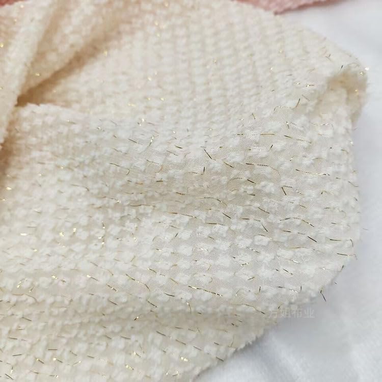 150 cm breit, 300 cm lang, Goldfaden, Jacquard, bestickter Chiffon-Stoff, Meterware, Polyester-Chiffon-Stoff für die Kleiderherstellung