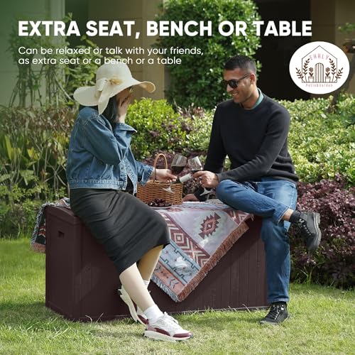 image for EHHLY 120 Gallon Outdoor Storage Box Large, Lockable Outside Container