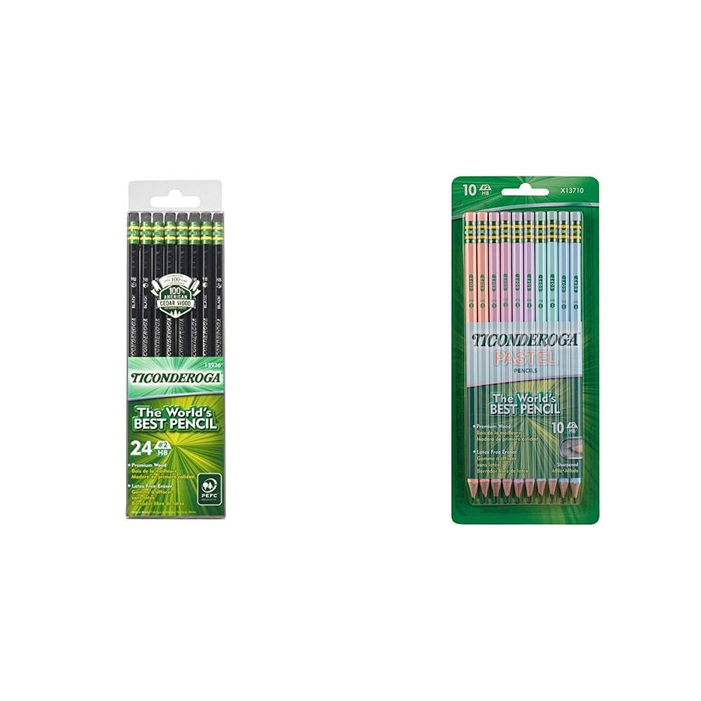 Ticonderoga Wood-Cased Pencils (24 Count) Pastel Pencils (Pack Of 10)
