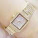 Produktbild JZDH Frauen Uhren Voller Diamantquarz Frauen Silber Uhren Kristall Quadrat Weibliche Armbanduhr Strass Damenuhr Montre Femme Ladies Girls Casual Decorative Uhren (Color : Gold)