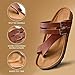 AEROTHOTIC Cute Slides for Women with Arch Support Comfy Adjustable Buckle Split Toe Straps with Cushioned Memory Foam Cork Foodbed Slip on Luxury Fashion Outdoor Walking Sandals (Kaizen Tan, size 9)