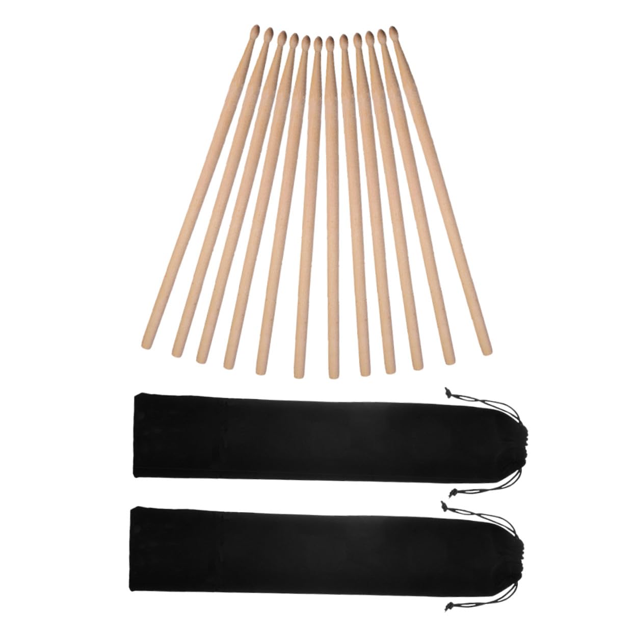 SUPVOX 2 Sets Baguettes de Batterie en Bois D'érable avec Sacoche en Tissu pour Répétitions et Scènes Professionnelles