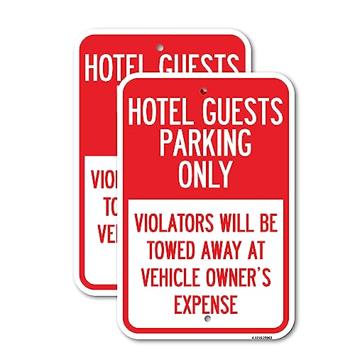 (2 Pack) Hotel Guests Parking Only Violators Will Be Towed Away at Vehicle...